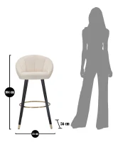 Sgabello Bar Prague Crema Cm 55X56X104(m-3)