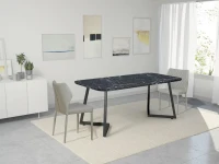 Homemania Tavolo Tribus W180xD90xH76 cm Bianco, Nero(m-7)