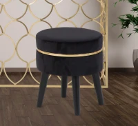 Sgabello Paris Nero Cm Ø 35X40.5(m-8)