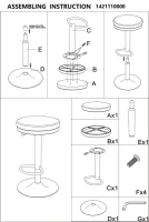 Sgabello Imbottito Round Ø Cm 38X60-82(m-14)