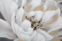 Dipinto Su Tela White/Gold Flower Cm 80X3,7X100(m-6)