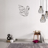 Homemania Decorazione Da Parete in Acciaio Cigno Nero W43xD0,15xH34 cm(m-1)