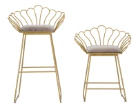 Sgabello Glam Flower Grigio Cm 57X52X94-56X48X72,50(m-10)