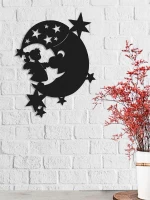 Homemania Decorazione Da Parete Luna Nero W50xD0,16xH38 cm(m-1)