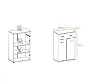 Homemania Mobile Ingresso Oxford Rovere Sonoma PVC W60xD32xH96 cm(m-2)