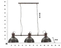 Lampadario 3 Luci Industry Cm 120X30X30 (Catena  85Cm)(m-12)