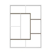 Homemania Libreria Liam W100xD22xH136 cm Bianco, Noce(m-8)