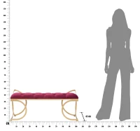 Panca Glam Luxy Bordeaux Cm 103X43X47(m-12)