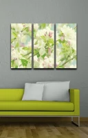 Homemania Quadro Da Parete 3 Pannelli Fiori Canvas Art W69xD2xH50 cm(m-1)