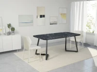 Homemania Tavolo Tribus W180xD90xH76 cm Bianco, Nero(m-8)