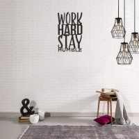 Homemania Decorazione Da Parete in Acciaio Frasi Nero W30xD0,15xH50 cm(m-1)