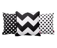 Homemania Set di 3 Cuscini Decorativi Fantasia Bianco e Nero 43x43x5 cm(m-1)