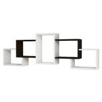 Homemania Mensola Berril W164xD20xH55 cm Bianco, Wenge(m-4)