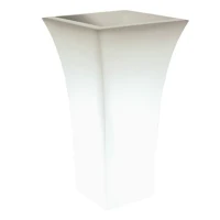 Farmet New Patio Vaso Quadrato Cm85 H. Bianco Perla Illuminato 48x48x85(m-1)