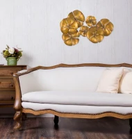 Pannello In Ferro Flowe Goldy -B- Cm 80X6X57(m-7)