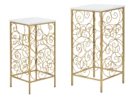 Tavolinetti Porta Telefono Spiral Coppia Cm 34X34X70-29X29X60(m-1)