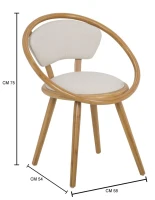 Sedia Bamboo con Imbottitura In Lino Globe Cm 58X54X75(m-11)