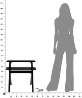 Tavolinetto 2 Livelli Nero Cm 60X60X60 (m-6)