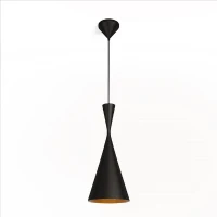Homemania Lampada A Sospensione Metal Black W36xD36xH136 cm Nero, Oro(m-1)