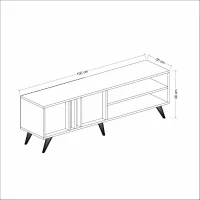 Homemania Mobile TV Rilla W150xD35x4H8 cm Noce, Antracite(m-5)