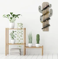 Porta Bottiglie Da Muro Cactus Cm 46X12X96(m-10)