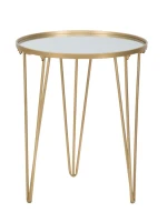 Tavolinetto Da Caffe' Glam Gold/Mirror Cm Ø 40X49(m-6)