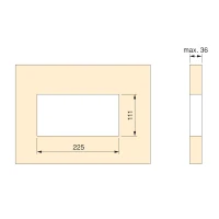 Emuca Multipresa da scrivania, 2 USB +1 HDMI + 2 prese EU, 265x120 mm, Acciaio e alluminio, Color alluminio(m-3)