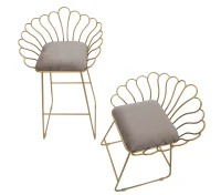 Sgabello Glam Flower Grigio Cm 57X52X94-56X48X72,50(m-3)