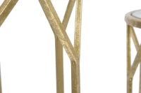 Tavolinetti Da Caffe' Gold Coppia Cm Ø 50X60-45X50(m-8)