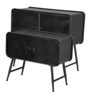 Mobiletto Iron School Coppia Cm  88X38X78 - Cm 70.5X30X58.5(m-8)