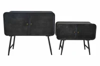 Mobiletto Iron School Coppia Cm  88X38X78 - Cm 70.5X30X58.5(m-9)