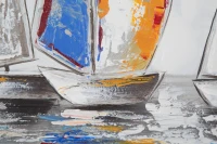 Dipinto Su Tela Barche A Vela -A- Cm 60X3X60(m-3)