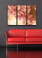 Homemania Quadro Da Parete 3 Pannelli Ortensia Canvas Art W69xD2xH50 cm(m-1)