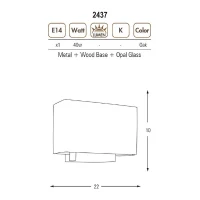 Homemania Lampada A Parete Fusta Rovere, Bianco W22xD8xH10 cm(m-2)