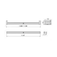 Emuca Barra appendiabili per armadi Castor con luce LED, batteria rimovibile e sensore di movimento, 1.158, Verniciato moka(m-3)