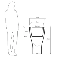 Farmet New Domus Vaso Rotondo 85 Cm Antracite Nero ø 48 h 85(m-4)