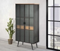 Mobile Iron School Porta Bottiglie Cm 81X42X162,5(m-2)