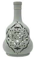 Vaso Porcellana Carving Bianco Cm 21.5X14X35.5 (m-1)