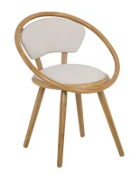 Sedia Bamboo con Imbottitura In Lino Globe Cm 58X54X75(m-1)