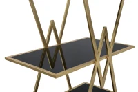 Libreria in acciaio e vetro 80x44,7x180 cm, Nero(m-7)