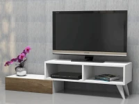 Homemania Mobile TV Active W140xD29,7xH35 cm Bianco, Noce(m-3)