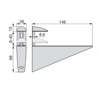Emuca Lotto di 2 reggimensole Halcón per mensole in legno o vetro con finitura nichel opaco(m-2)