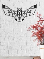 Homemania Decorazione Da Parete Owl Nero W50xD0,16xH25 cm(m-1)