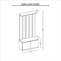 Mobile da Ingresso Deniz con Ante Ganci e Ripiani in Rovere Bianco L85xP37xA181,8 cm(m-4)