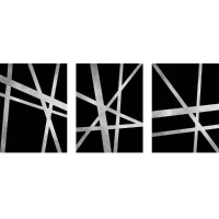 Homemania Quadro Argento 3 Pannelli W45xD0,4xH56 cm(m-1)