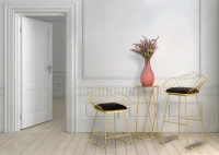 Sgabello Glam Flower Nero Cm 57X52X94-56X48X72,50(m-2)