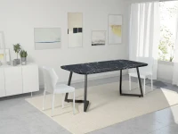 Homemania Tavolo Tribus W180xD90xH76 cm Bianco, Nero(m-5)