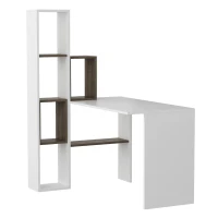 Homemania Scrivania Juliet W120xD90xH152 cm Bianco, Noce(m-5)