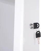 HOMCOM Jewellery Cabinet with led, mirroir Cabinet Armoire Floor Standing Flip-over Makeup Shelf Organizer with lock white(m-9)