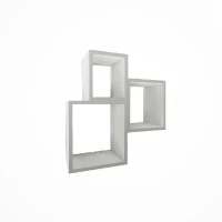 Mensola Kutugen da Parete Porta Oggetti in Legno Bianco L35xP22xA35 cm(m-2)